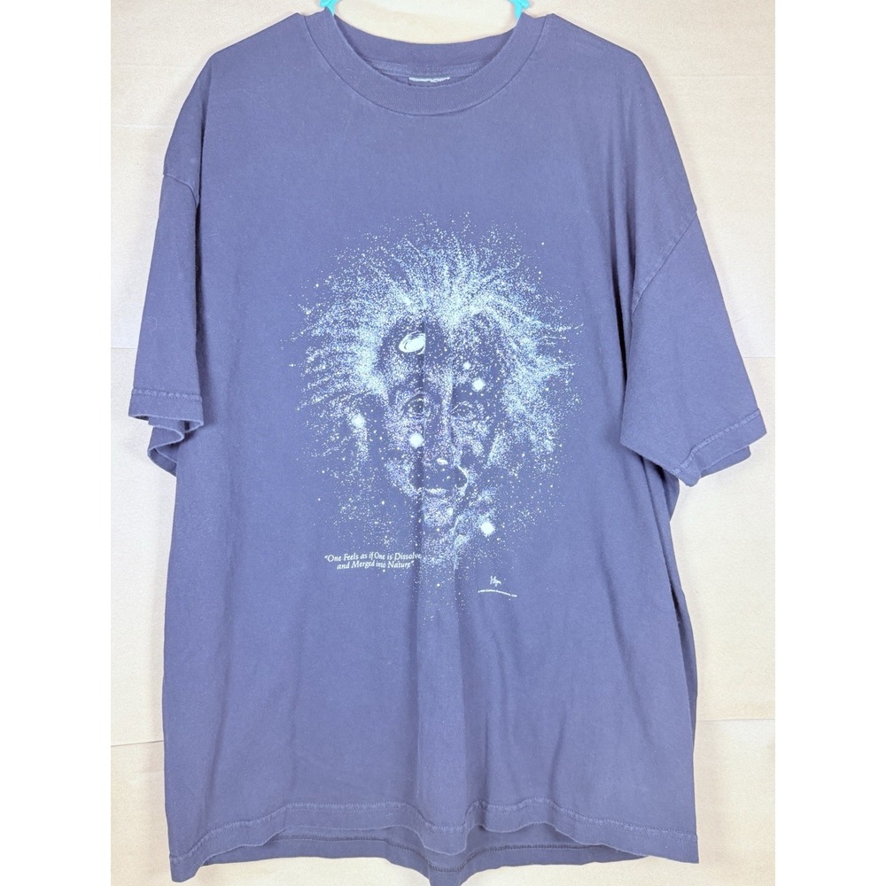 Vintage 1993 Albert Einstein T Shirt Glow In The Dark Space Galaxy Science
